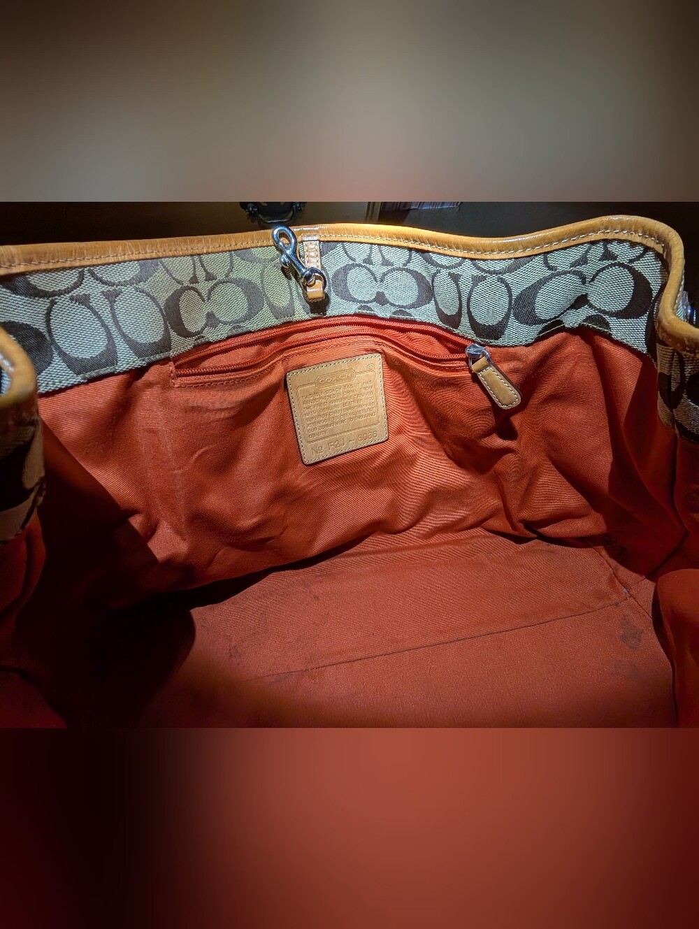 Coach Project 1992 Signature Canvas Tote in Brown and Tan Leather Trim As Is - Picture 8 of 16